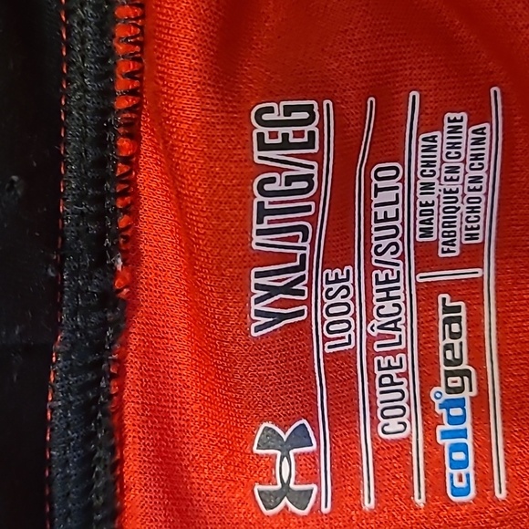 Under armour HOODY ORANGE/ RED Size yxl - Picture 7 of 8